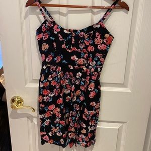Express Mini Fit and Flare Dress Floral